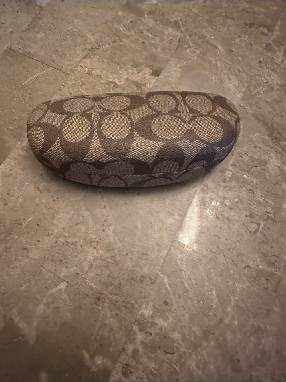 Coach Monogram Brown Signature Pattern Clamshell Sunglasses Case